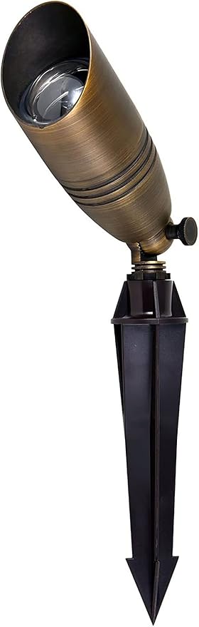 Elitco Lighting Modern Bright Home Decorative Outdoor Cast Brass spot Light 3 wx 8.5 h with Spring and an Adjustable knob
