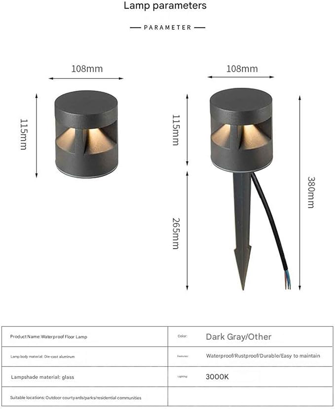 LED Outdoor Landscape Lights Spotlights for Hotels Llawn Villas Courtyards6W AC 220V/24V Tree Wall Lighting(White6W220V)