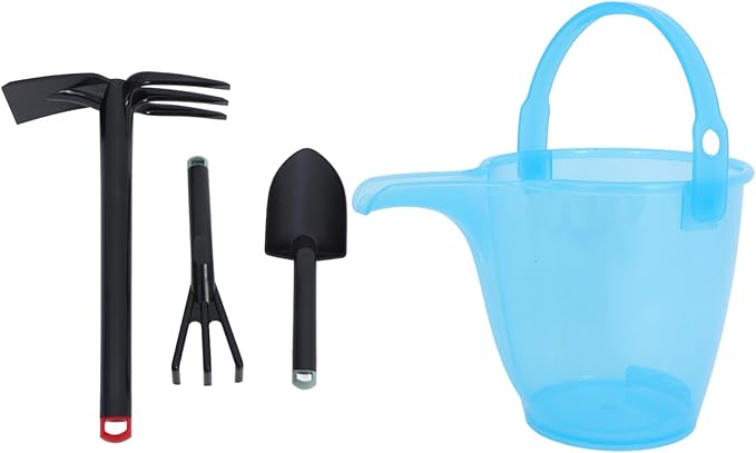 Gardening Tool Set Lightweight Plastic Shovel Rake and Bucket for Beach Sand Play Backyard Planting with Non-Slip Design Versatile Garden Hoes