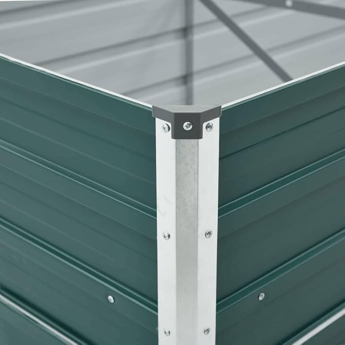 Green Galvanized Steel Raised Garden Bed 189 x 31.5 x 30.3 Inch Durable Outdoor Planter Box for Vegetables Flowers Herbs Powder-Coated