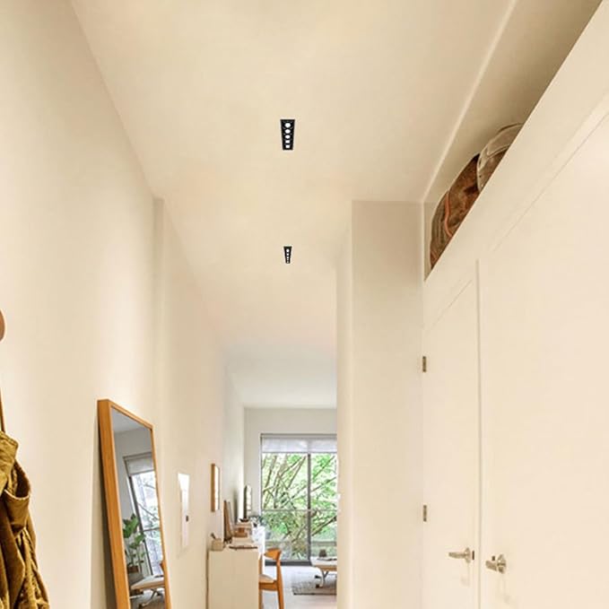 Black Ceiling Light Led Recessed Spotlight Square Flush Mount Accent Spotlighting Fixture Linear Directio l Spotlights Hallway Lamps Indoor
