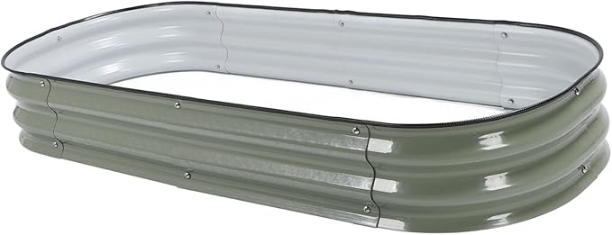 GLOGLOW Raised Garden Bed Kits Thicken DIY Garden Raised Planter Box Open Bottom Rounded Corners Easy Installation Bed for Vegetables Flower (Light Green)
