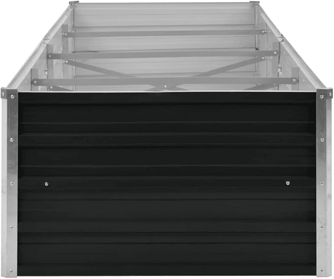 Garden Raised Bed Anthracite 126x31.5x17.7 Galvanized Steel