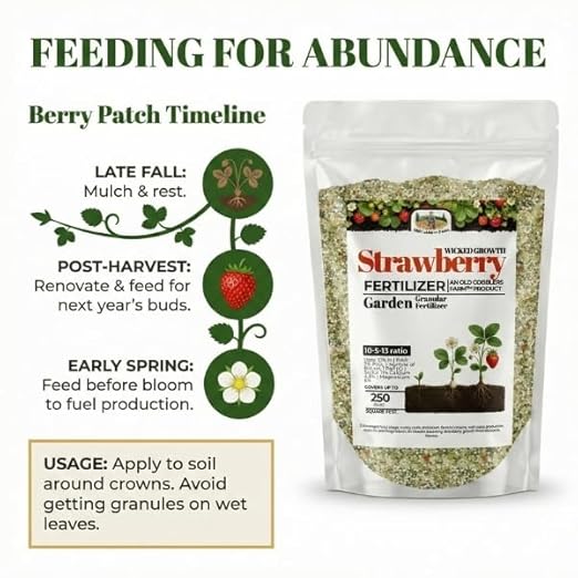 Old Cobblers Farm™ Wicked Growth Strawberry Fertilizer – Boosts Soil Quality Higher Berry Yields &amp Robust Growth – Long-Lasting Nutrients for Home Gardens &amp Larger Plantings (5/10/15/20lbs) (