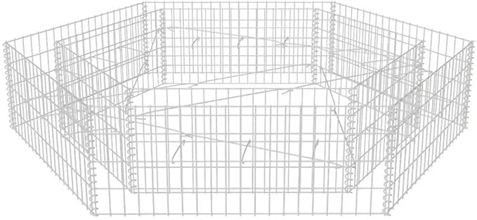 Metal Gabion Planter for Outdoor Gardening Large Galvanized Steel Flower Beds Box Plant Herb &amp Vegetable Planting - 78.7x68.1x15.7