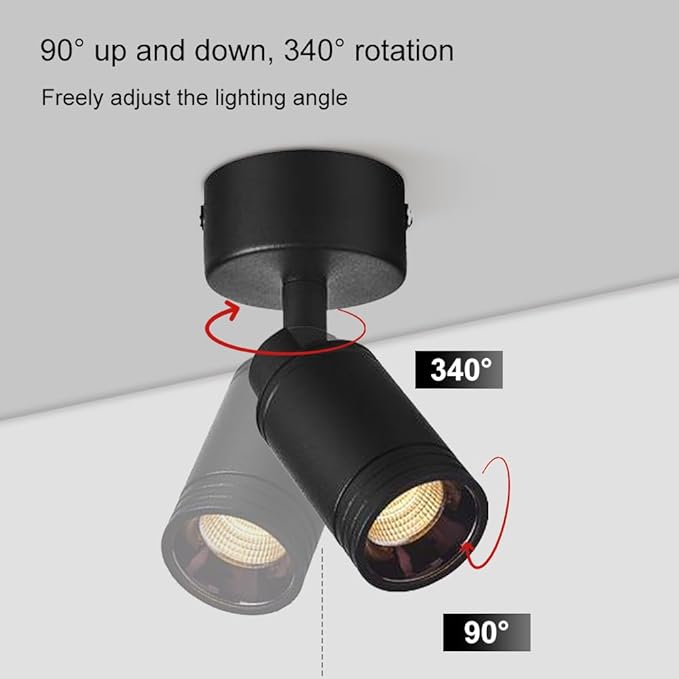 Adjustable Ceiling Spotlight 5w Spot Light Exposed Mounted Led Flush Mount Lights Directio l Spotlights Accent Lighting Artwork Display Lamps