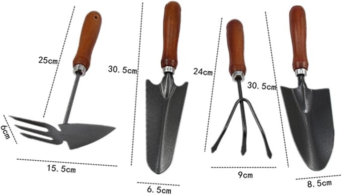 4pcs Mini Garden Tools Set Thicken Iron Shovels with Handles Durable Planting and Weeding Tools for Gardening Enthusiasts Lightweight and Easy to Carry