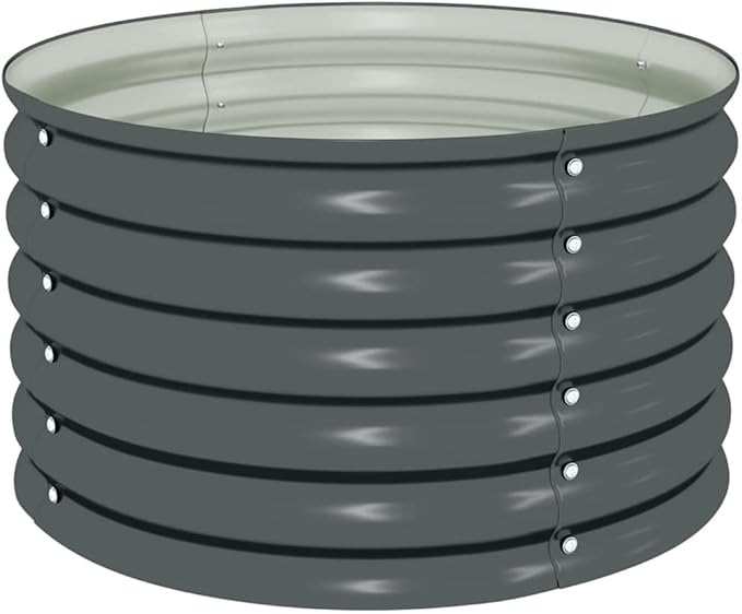 Steel Planter Raised Bed Metal Flower Box Planter Raised Beds Outdoor Garden for Planting Fruit 31.5x31.5x17.3 Gray -741