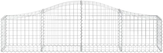 Arched Galvanized Iron Gabion Baskets - Large Metal Planter Box for Outdoor Gardening Flower Plant Beds - 78.7x11.8x15.7/23.6