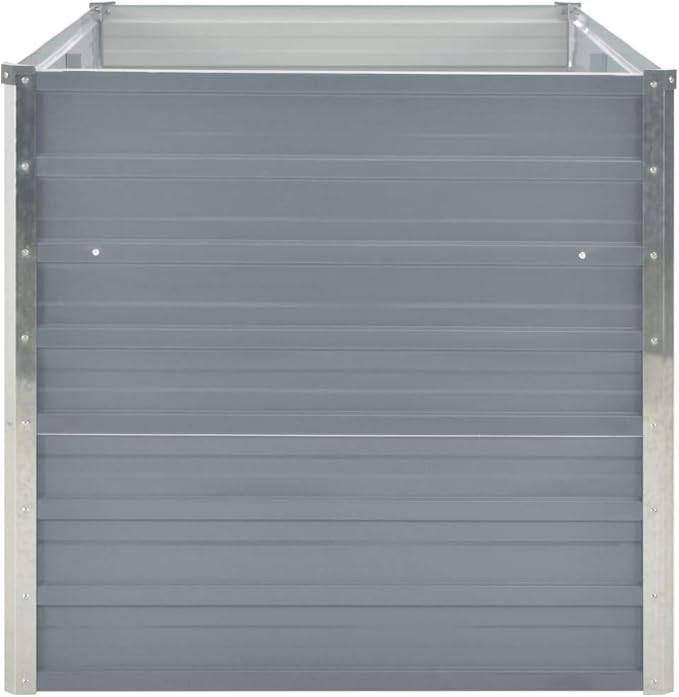 Garden Planter Raised Bed Galvanized Steel Patio Flower Plant Vegetable Bed with Open Bottom Lawn Backyard Outdoor Patio DIY Decor Gray 63x31.5x30.3