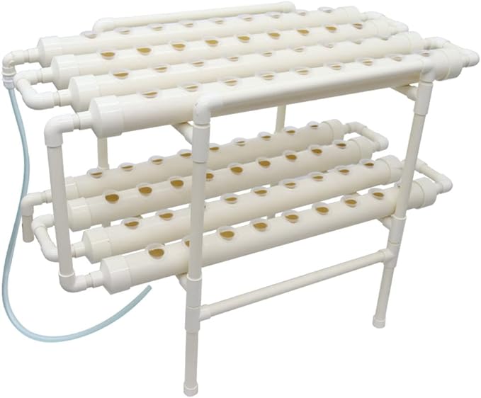 Wall-Mounted Hydroponic Grow Kit 72 Plant Sites Hydroponics Planting System 8 PVC Pipes Hydroponic Gardening Indoor System with 110V Water PumpPlanting SpongeHose