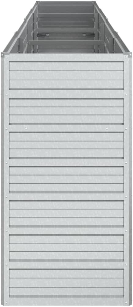 Garden Raised Bed 126x15.7x30.3 Galvanized Steel Silver18.6 KG316891