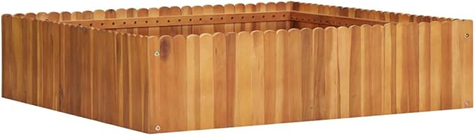 Garden Planter Raised Bed Patio Flower Plant Vegetable Bed with Slatted Bottom Wooden Lawn Backyard Outdoor Patio DIY DecorAcacia Wood 39.3x39.3x9.8