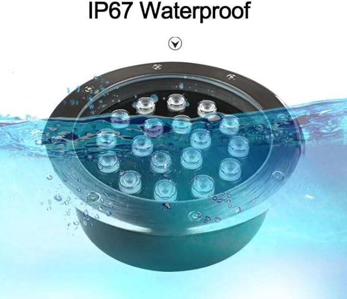 LED Landscape Lights - 18W Outdoor Buried Spotlights IP67 Waterproof Recessed Ground Lamp for Garden and Lawn Easy Installation (Green 3W White)