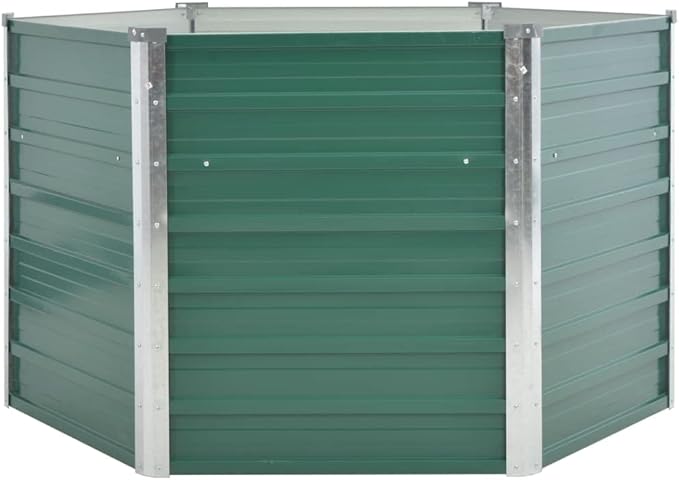 Garden Raised Bed Galvanized Steel 50.8x50.8x31.3 Green