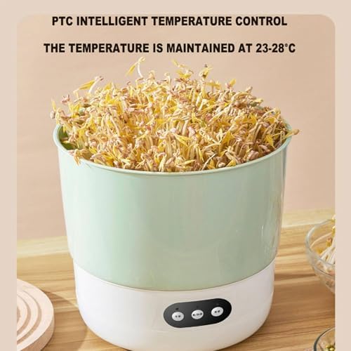 Smart Bean Sprout Machine Bean Sprouter Growing Machine with 2 Layer Large Capacity 3 Different Seasons Modes 360°Sprinkling Sprouting Kit for Radish