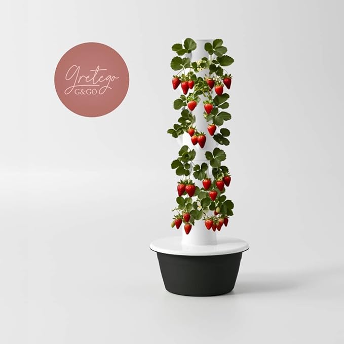 GRETEGO G&ampGO Hydroponics Growing System Kit Aero Gardening System Hydroponic Tower|28 Net Pots for Tomato Green Salad Strawberry Tower in Your Indoor Vegetable Garden