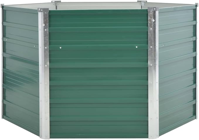 Raised Garden Bed Galvanized Steel 50.8 x 50.8 x 30.3 Green Hexagonal Outdoor Raised Planter for Garden Vegetables Flowers Herbs and More
