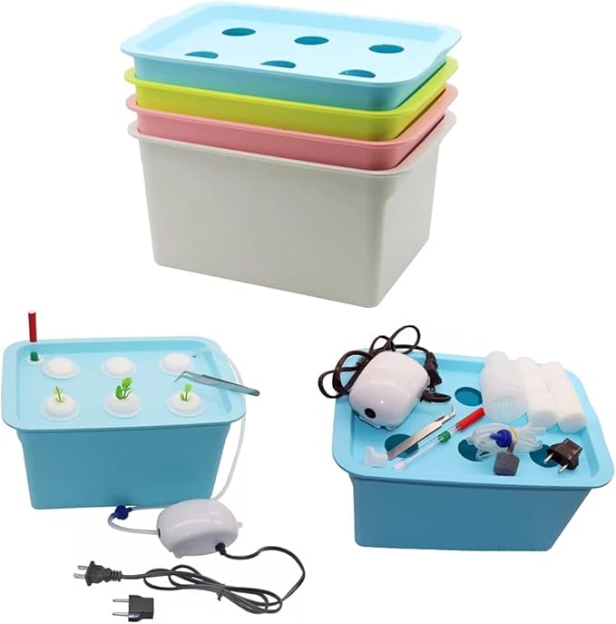 Indoor Hydroponic Grow Kit Sponges Best Indoor Herb Garden Grow Fast at Home6 Holes Plant Site Hydroponic Garden Pots Planters SystemB