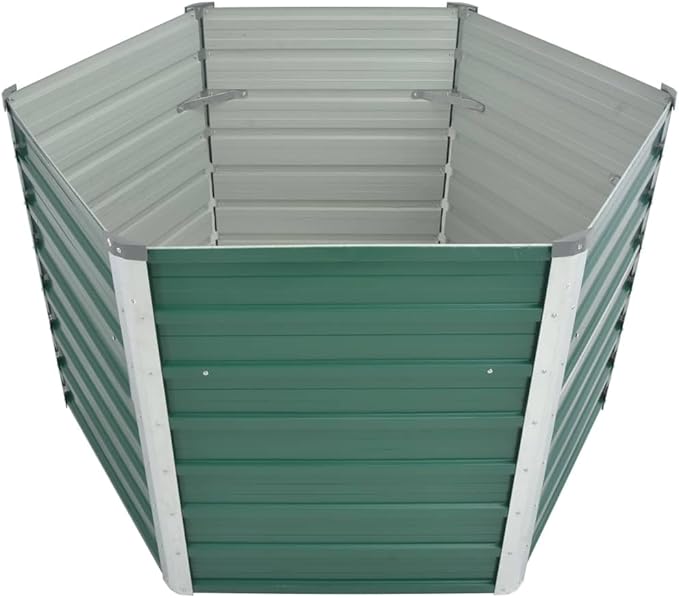 Galvanized Metal Garden Raised Bed for Vegetables Flowers Herbs Large Outdoor Planting Box - Steel Gardening Planter Beds 50.8x50.8x30.3 Green