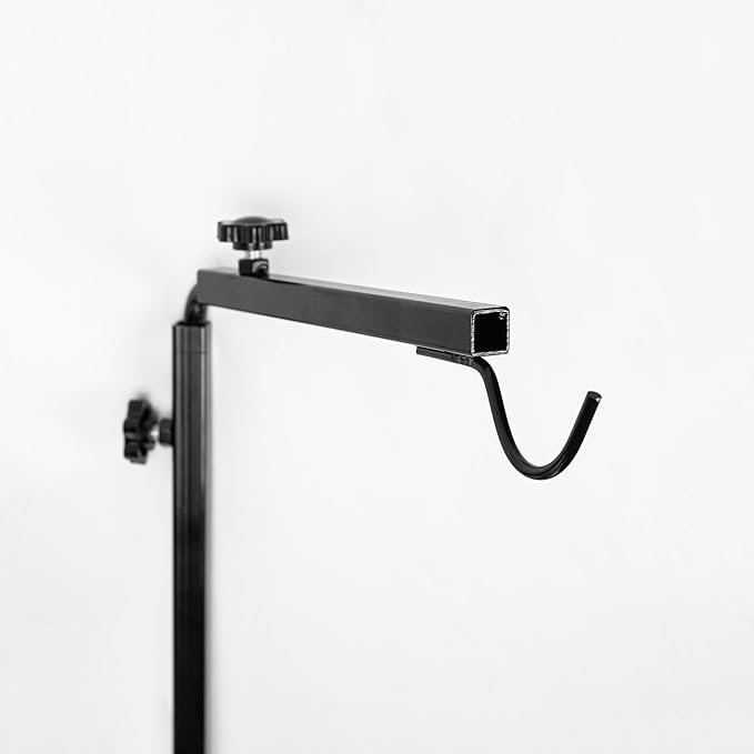 Free Standing Plant Grow Stand Lighting Adjustable Height 5.9 Feet Plug Cord with Timer Switch E26 Base Black Shade Simple Design (Bulb Not Included)