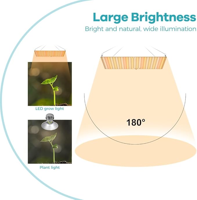 2PCS 1000W LED Grow Light 360Leds Sun Like Full Spectrum Dimmable &amp High Efficiency Penetration Lamps for Seed Starting Vegetables Bloom Plant Lights with Hygrometer Growing Lamps for Indoor Plant