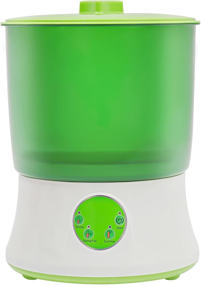 Bean Sprouts Machine 2 Layers Automatic Bean Sprout Maker 110V Bean Sprouts Growing Kit with 3 Seasonal Modes Large Capacity Seed Grow Also for Radish Wheatgrass Broccoli Sprouts