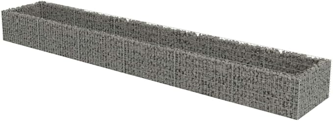 Galvanized Steel Gabion Raised Bed 212.6 x 35.4 x 19.7 in Large Rectangular Planter Box for Outdoor Garden Patio Balcony Privacy Screen &amp Stone Fence Alternative