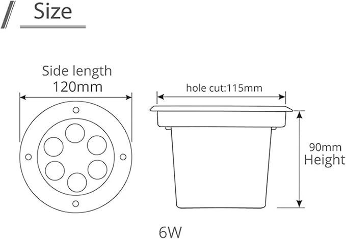 RGB Outdoor Recessed Spot Light - Landscape Lights 6W Color Changing Garden Spotlights With Remote Control IP67 Waterproof Recessed LED Floor Spotlight Round Outdoor Buried Lights(6w(12V))
