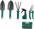 NUOBESTY 5pcs Garden Tool Set with Shovel Rake Pruning Shears and Portable Carrying Case for Flower Planting and Outdoor Gardening Tasks