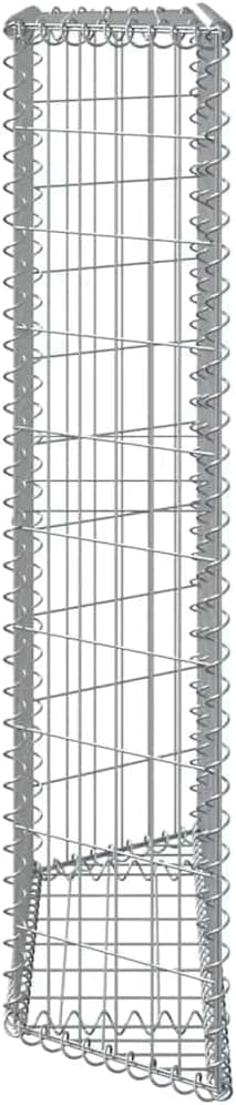 Gabion Raised Bed Silver Galvanized Steel 39.4x7.9x39.4 in Trapezoidal Outdoor Planter for Garden High Load Capacity