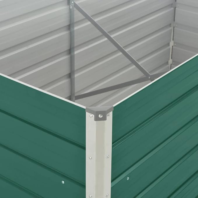 YAFF Raised Garden Bed 63x31.5x30.3 Galvanized Steel Green (26.092lbs)