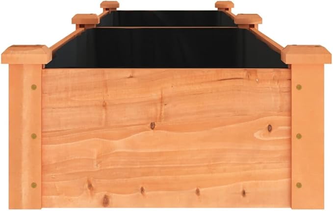 SKM Garden Raised Bed with Liner Brown 240x45x25 cm Solid Wood Fir (Weight-10KG)