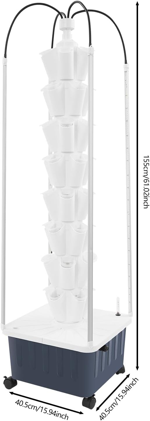 Hydroponics Growing System Indoor Garden 40Pods Herb Garden Kit Indoor with LED Grow Light Fresh Herbs Vegetables Hydroponic Planter for Home Kitchen Office (White)