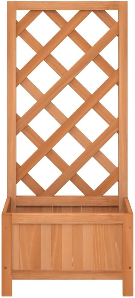 Planter with Trellis Patio planters Raised Flower Bed Gardening Box Standing Planter Suitable for Nursery Courtyard Orchard Corridor Brown Solid Wood Fir