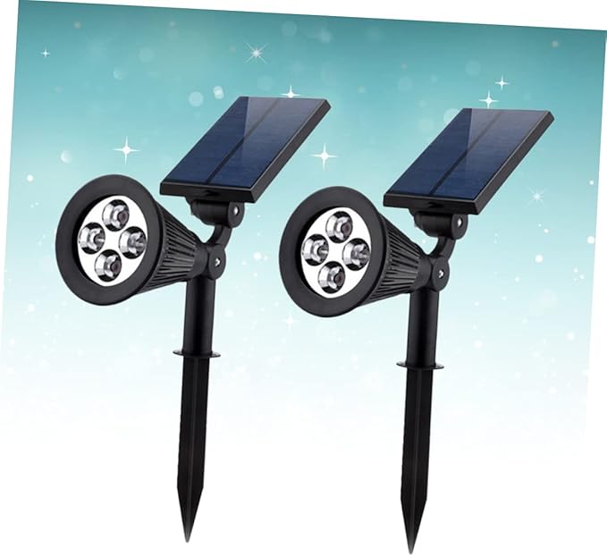 2pcs RGB Solar Spotlights with LEDs for Lawn and Patio Easy to Install Ground Plug Landscape Lights for Outdoor Garden Decor