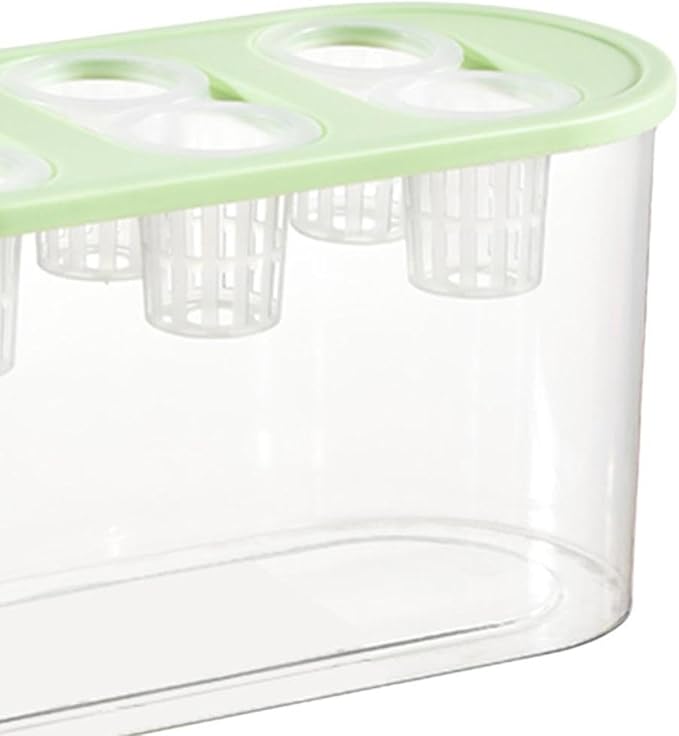 Hydroponics Grower Box Desktop Micro Landscape Tank with 6 Holes Indoor Tabletop Mini Aquarium for Vegetables Plants and Fish- Green