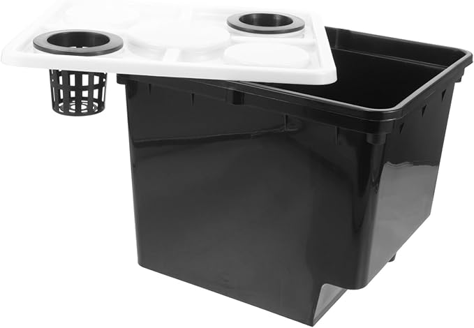 Plastic Planting Basket Cultivation Buckets for Cilantro Hydroponic Plants Bucket Black 2 Hole Covers Suitable for Home Garden
