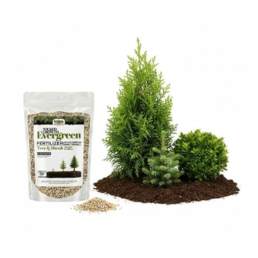 Old Cobblers Farm™ Wicked Growth Evergreen Fertilizer with Iron – Complete Tree &amp Shrub Nutrition for Deep Green Foliage Root Growth &amp Year-Round Health (5 lbs | 10 lbs | 15 lbs | 20 lbs) (5