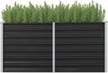 Galvanized Garden Raised Bed Kit Outdoor Galvanized Planter Garden Boxes for Vegetables Large Planter Raised Beds Anthracite 63x15.7x30.3 Galvanized Steel