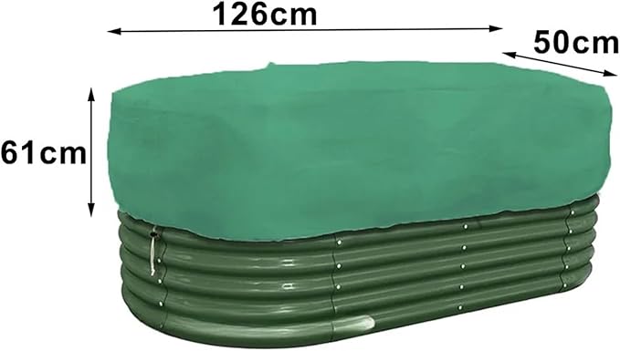 Outdoor Raised Garden Bed Cover 2 Pack Frost Protection Plant Cover Non Woven Fabric Lightweight Breathable Winter Shield for Pots Shrubs Trees Green for Plants Vegetables Flowers(126x61x50cm)