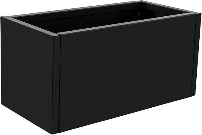 25 L x12 W x12 H Metal Flower Boxes Planter Boxes Outdoor Raised Garden Bed Indoor Outdoor Planting Bed Black Rectangle Planter Box for Patios Lawn Yard Decor Storage