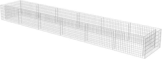 Gabion Raised Bed Galvanized Steel 212.6 x 35.4 x 19.7 Outdoor Garden Planter Box Raised Garden Bed with Mesh Grid for Flower Beds and Vegetable Garden Bed