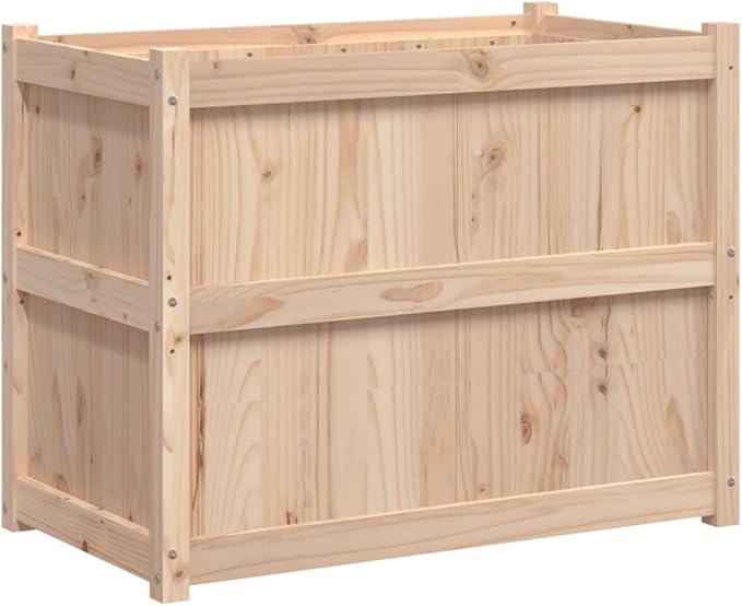 Wooden Garden Planter Box Outdoor Flower Box Wood Flower Boxes for Outdoor Plants Raised Garden Bed Planter Box 35.4x19.7x27.6 Solid Wood Pine-101