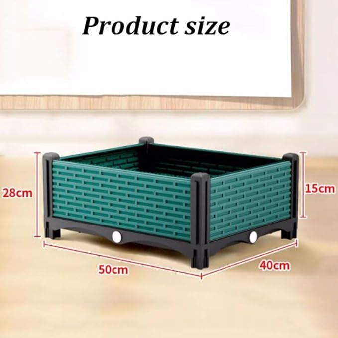 Raised Garden Bed with Wheels Outdoor Outdoor Raised Planter Box Indoor Outdoor Planters w/Self-Watering Design for Vegetables Grass Lawn Yard(A)
