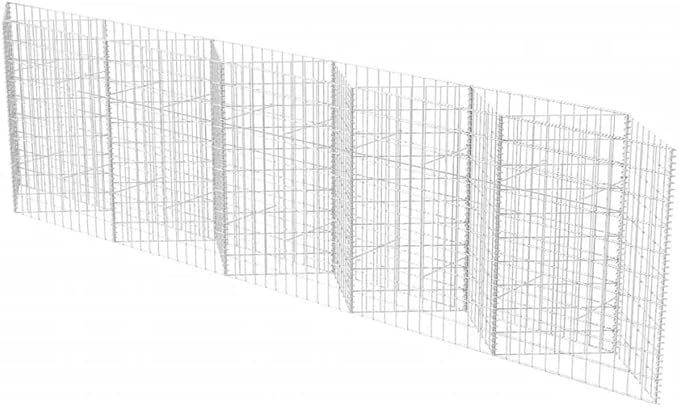 Gabion Basket Galvanized Steel 118.1x11.8x39.4 Gabion Raised Bed Gabion Cages Basket Steel Woven Gabion Net for Backyard Garden