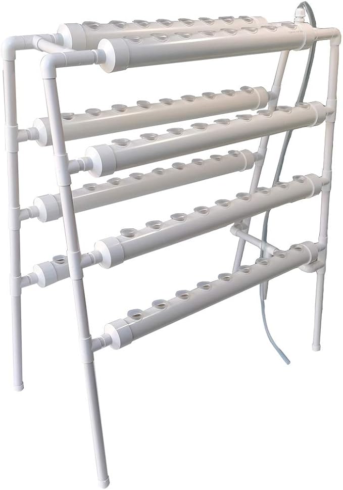 Wall-Mounted Hydroponic Grow Kit 70 Plant Sites Hydroponics Planting System 8 PVC-U Pipes Hydroponic Gardening Indoor System with 110V Water PumpPlanting SpongeHose