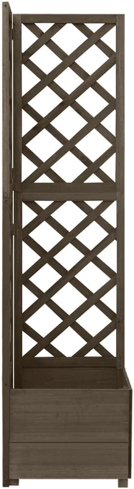 Corner Trellis PlanterWood Planter with Trellis Planter Box with Trellis Raised Garden Bed Outdoor for Plants Hanging Flower Baskets Gray 15.7x15.7x59 Solid Fir Wood