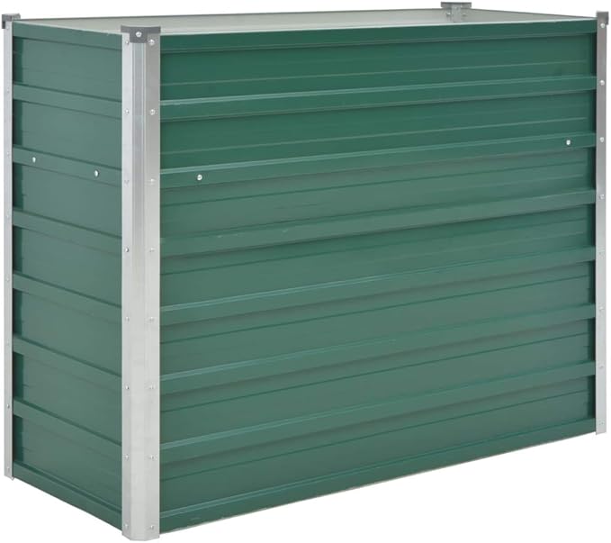 Outdoor Garden Raised Bed Galvanized Steel Metal Outdoor Garden Raised Planter Box for Flowers Vegetables Fruits Herbs Green 39.4x15.7x30.3 -AA