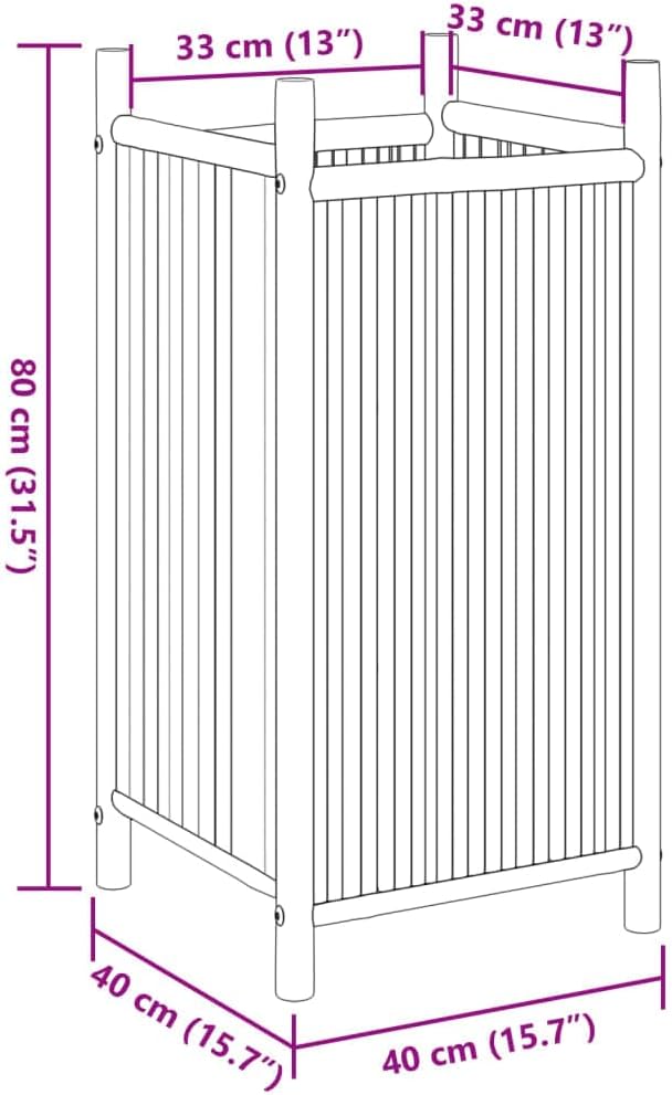 Planter Raised Garden Bed Planter Boxes Outdoor Garden Boxes Suitable for Backyard Restaurants Flowers Patios 15.7x15.7x31.5 Bamboo